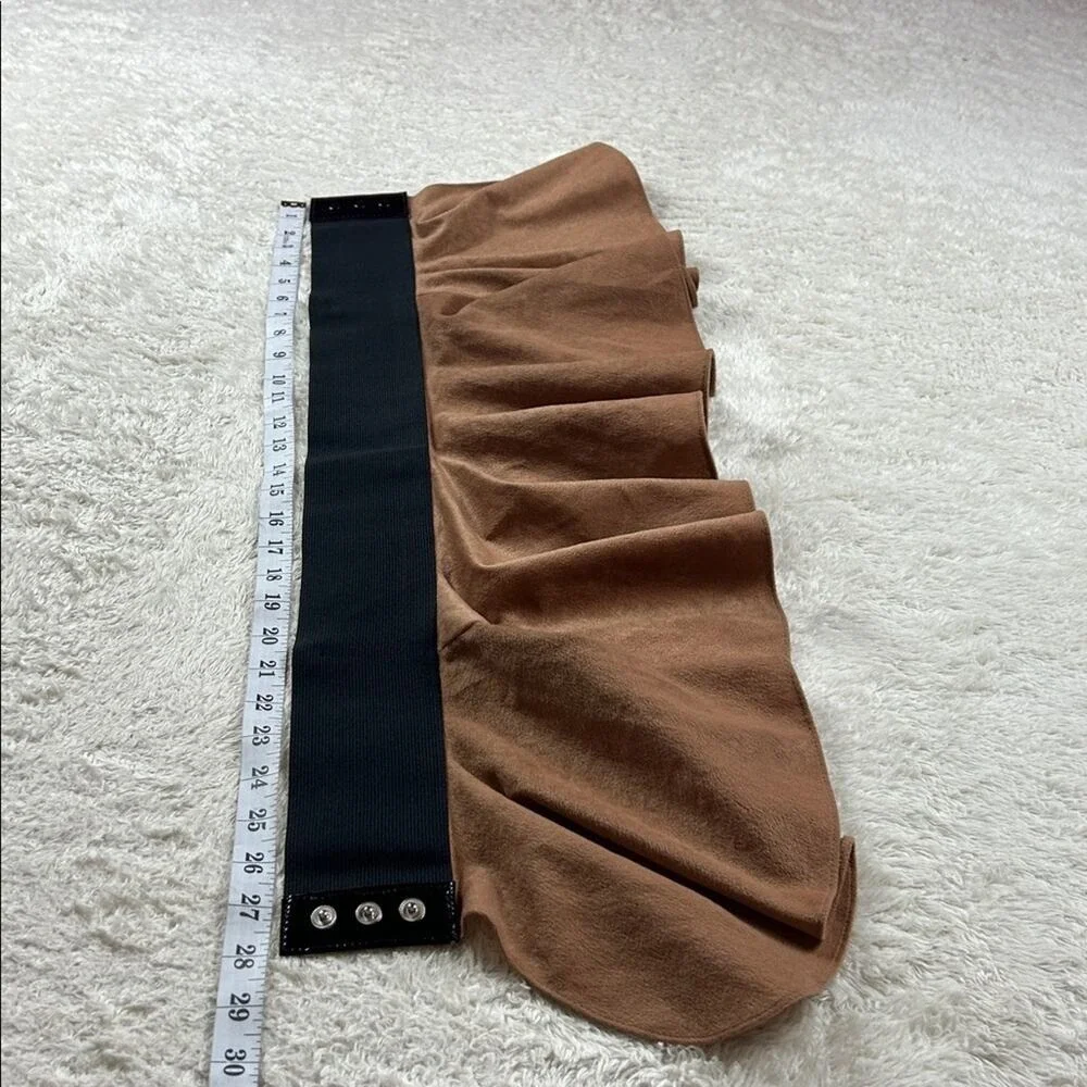 Vintage 80s Dolman‎ sleeve and pencil skirt brown chenille peplum belted dress